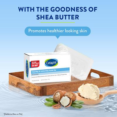 Cetaphil Cleansing Moisturizing Syndet Bar (Pack Of 4 x 100 g) - Soaps