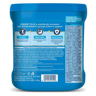 Ensure Plus Nutritional Powder - Vanilla Flavour 400 gm (Pet Jar) - Daily Health Drinks