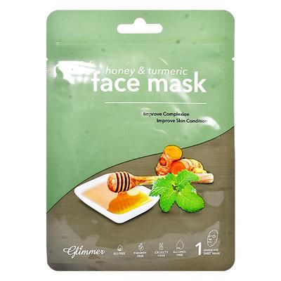Glimmer Face Sheet Mask Honey Turmeric 1's - Sheet Masks