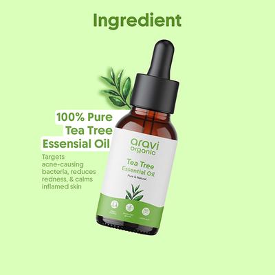 Aravi Organic Tea Tree Essential Oil 100% Pure Oil 15 ml - Essential Oils