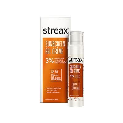Streax Sunscreen Gel Creme SPF 50 PA+++,3% Niacinamide Serum Infused Sunscreen 50 g - Face Sunscreen