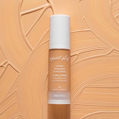 Pigment Play 3-In-1 Foundation & Concealer- Cover + Enhance + Nourish - 01 Light Natural 30 ml - Foundation