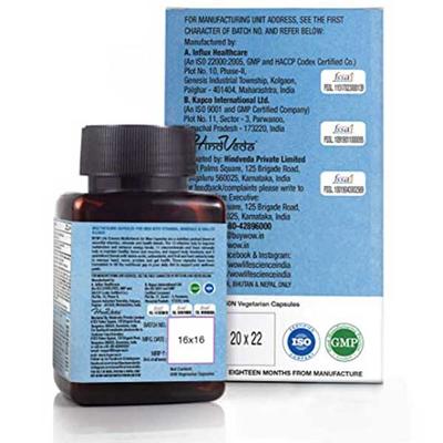 WOW Life Science Multivitamin Veg Capsule for Men 60's - Omega Fish Oil Fatty Acids
