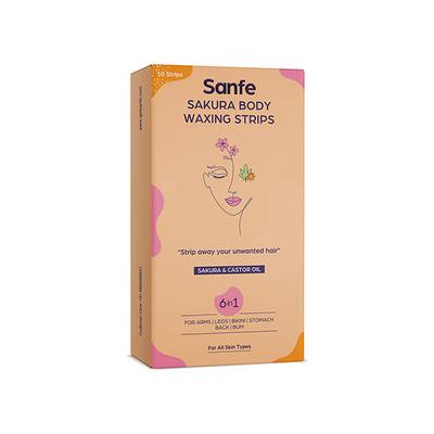 Sanfe Sakura Body Waxing Strips - Sakura & Castor Oil 10's - Hair Removal Accessories