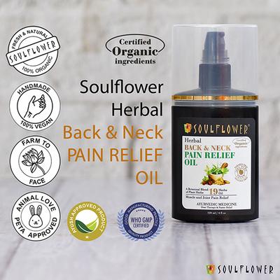 Soulflower Back & Neck Pain Relief Oil 120 ml - Massage Oils