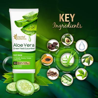 Oriental Botanics Aloe Vera, Green Tea & Cucumber Face Mask 100 ml - Masks & Peels