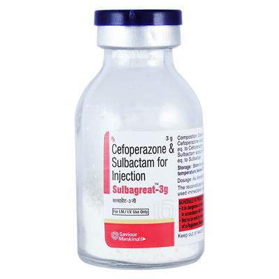 SULBAGREAT 3gm Injection 1's - Bacterial Infections-Cep