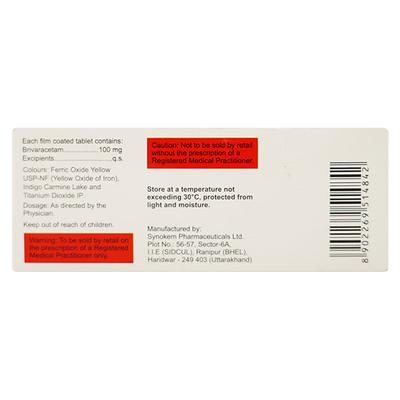 BRIVASURE 100 Tablet 10's - Epilepsy/Convulsion-Ant