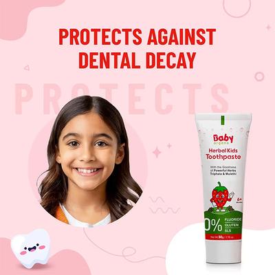 Baby Organo Ayurvedic Herbal Kids Toothpaste - Strawberry 50 gm - Baby Oral Care