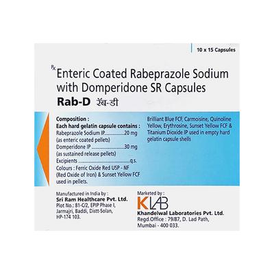 RAB D Capsule 15's - Ulcer/Reflux/Flatulence-Aaa
