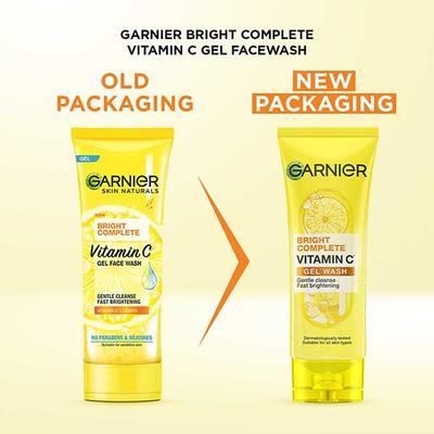 Garnier Bright Complete Vitamin C Gel Facewash Gentle Cleanser Skin 100ml - Under Eye Creams & Serums