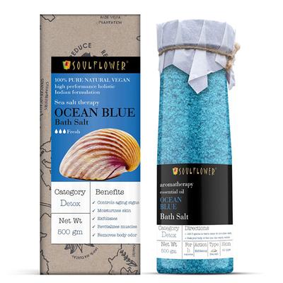 Soulflower Ocean Blue Bath Salt 500 gm - Bath Salts