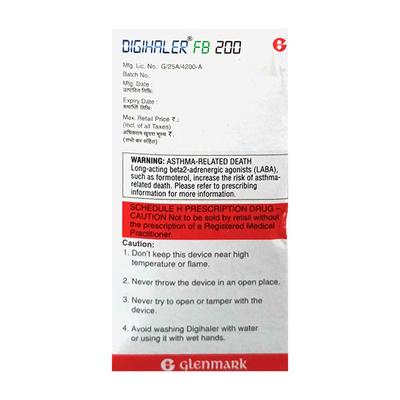 DIGIHALER FB 200 WITH DOSE INDICATOR 120md Inhaler 7.2g - Asthma/COPD-Ast