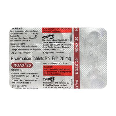 NOAX 20 Tablet 15's - Blood Clot-Ant