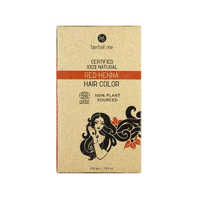 Herbal Me Certified 100% Natural Red Henna - Henna Hair Color 200 gm - Powder