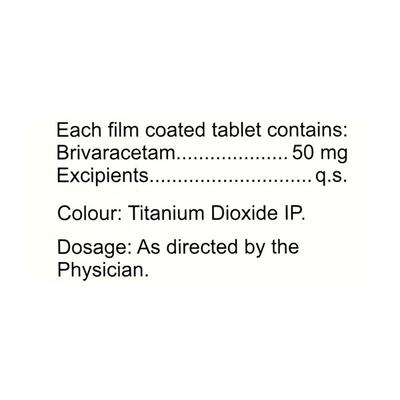 BRIVASURE 50 Tablet 10's - Epilepsy/Convulsion-Ant