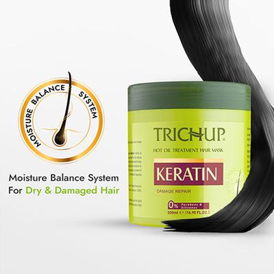 Trichup Keratin Hot Oil Treatment Hair Mask Damage Repair 500ml - Hair Masks & Packs