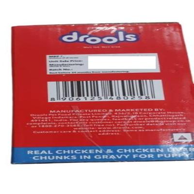 Drools Puppy Wet Dog Food, Real Chicken & Chicken Liver Chunks In Gravy (Pack of 150 g x 15 Pouches) - Pet Healthcare