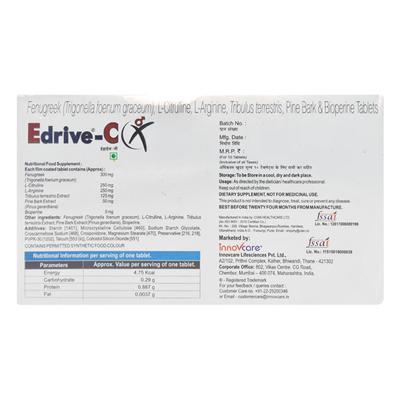 Edrive C Tablet 10'S - Supplements-Vam