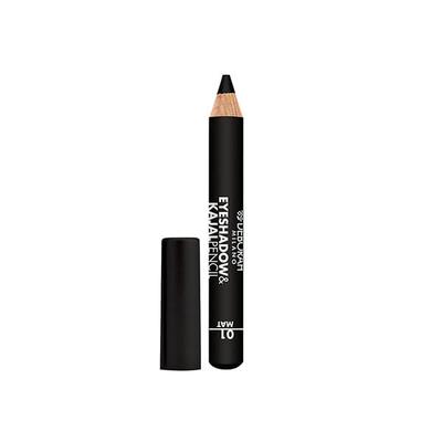 Deborah Milano Eyeshadow&Kajal Pencil - 01 Mat Black 5 gm - Eyeshadow, Bases & Primers