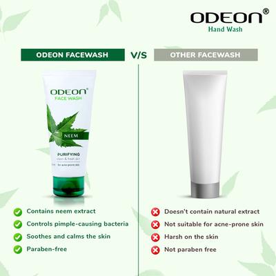 Odeon Face Wash Turmeric + Lemon + Papaya + Neem X 4Pcs 200 ml - Face Wash & Cleansers