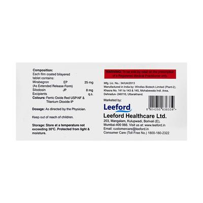 SILDOEASE M 25 Tablet 10's - Bladder And Prostate Disorders-Dru