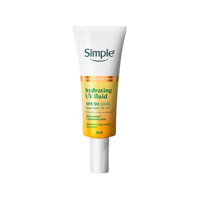 Simple Hydrating UV Fluid SPF 50 PA++++ | Hyaluronic Acid | Sunscreen for dry & sensitive skin, 40ml - Body Sunscreen