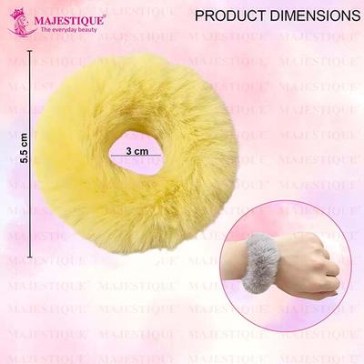Majestique Fancy Spongy Hair Rubber Band Elastic Ponytail Holder Hair Accessories For Women And Girl - Multicolor 10's - Hair Clips/Bands