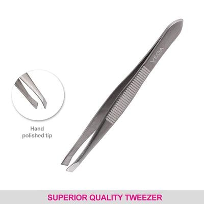 Vega Tweezer - Square Tip, Silver, (VC2TW-01) 2's - Tweezers