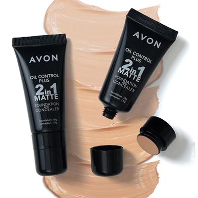 Avon Oil Control Plus 2-In-1 Matte Foundation 1.8G & Concealer 1.5G -Neutral 1's - Foundation