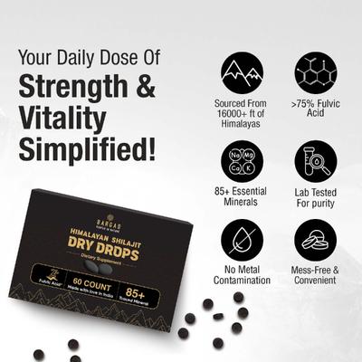 Bargad Himalayan Shilajit Dry Drops 60's - Speciality Medicines