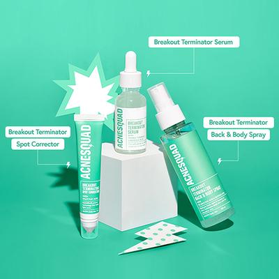 Acne Squad Breakout Terminator Back and Body Spray with 2% Salicylic Acid and Glycolic Acid 156.25 ml - Body Mist/Spray