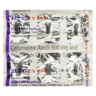 Zefu CV 500mg Tablet 6'S - Bacterial Infections-Cep