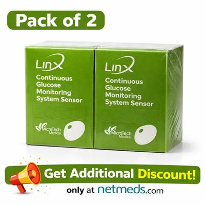 LinX CGM Smart Continous Glucose Monitoring System Sensor (Pack of 2) - Continous Glucose Monitoring Sensors