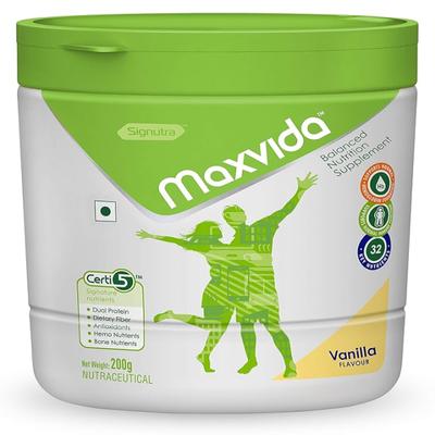 Maxvida Wholesome Daily Nutrition For Adults Jar - Vanilla Flavour 200 gm (se) - Daily Health Drinks