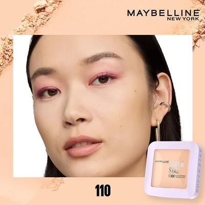 Maybelline New York Super Stay Flex Powder Foundation, 110, 30H Full Cover, Oil-Control 9 gm - Foundation