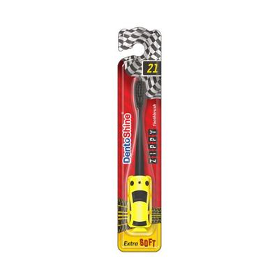 Dentoshine Zippy Extra Soft Toothbrush for Kids Yellow 100 gm - Toothbrushes