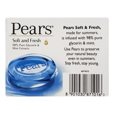 Pears Soft & Fresh Soap Bar 100 gm - Soaps