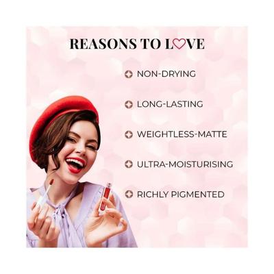 Just Herbs Ayurvedic Liquid Lipstick Kit Set of 5 with Long Lasting, Hydrating, Deeps Red 10ml - Liquid Lipsticks