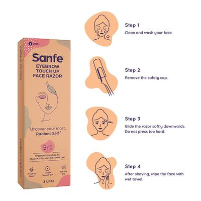 Sanfe Eyebrow Touch Up Face Razor 3's - Hair Removal Accessories
