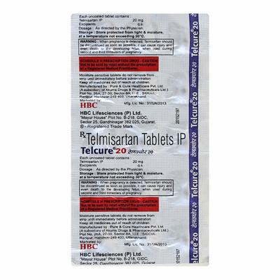 TELCURE 20 Tablet 15's - Hypertension-Ang