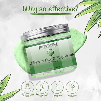 Nutriment Aloevera Scrub All Skin Type 250 gm - Scrubs & Exfoliants