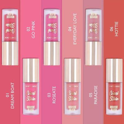 Matt Look Cheek Stain Mousse Blush, Infused with Hyaluronic Acid, Long Lasting - Hottie 6.5 gm - Blushes