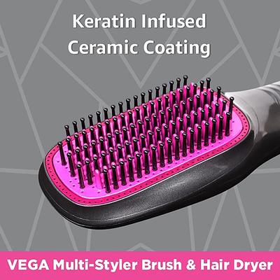 Vega 2 In 1 Multi Styler Hair Brush and Dryer, Keratin Infused Coating and Anti-Static Bristles, VHSD-01 620 gm - Hair Dryers