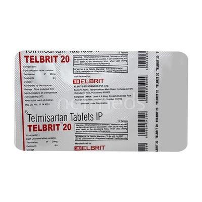 Telbrit 20mg Tablet 15'S - Hypertension-Ang