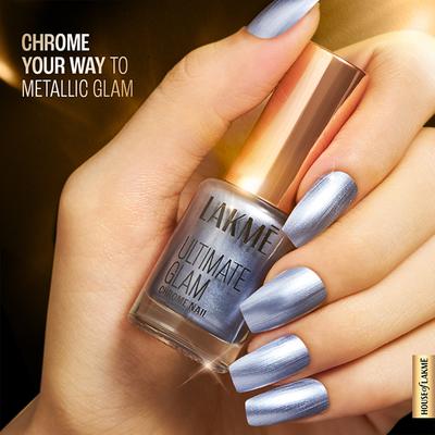 Lakme Ultimate Glam Chrome Nail Blue CH4 6 ml - Nail Polish