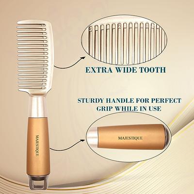 Majestique Extra Wide Tooth Comb, 8 Inch Big Comb for All Hair Types - Golden 1's - Hair Brushes