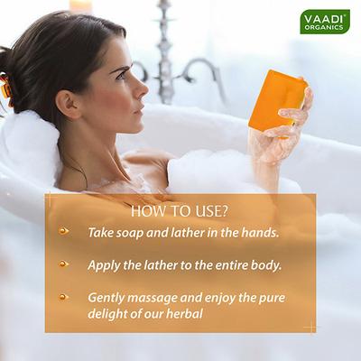 Vaadi Herbals Handmade Soap with Essential Oils - Divine Sandal Skin Lighting Therapy 75gm - Soaps