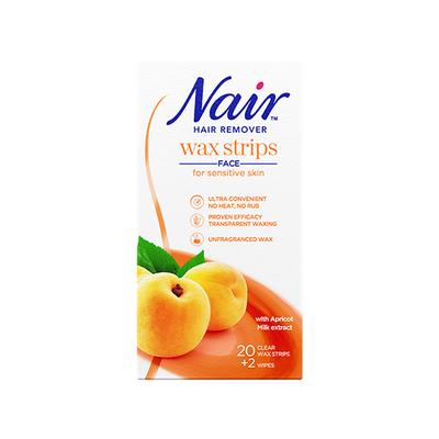 Nair Face Wax Strips for Sensitive Skin - Apricot 20's - Hair Removal Accessories