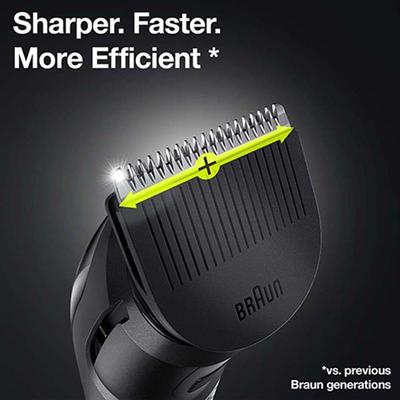 Braun MGK3321, 6-in-1 Beard Trimmer for Men from Gillette, All-in-One Tool, 5 attachments, Advanced German Engineering Black and Vibrant Green 240 gm - Grooming Kits